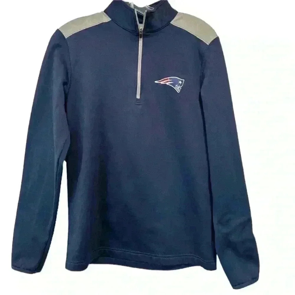 NFL PATRIOTS 1/4 Zip Pullover Fleece Lined Size MENS S/P